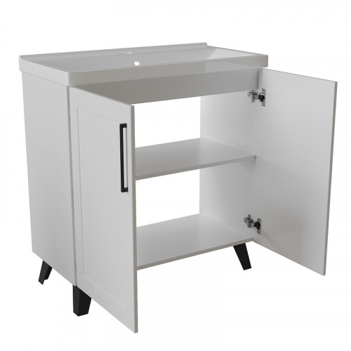 Тумба под раковину Mixline Риф 80 557282 цвет Белый