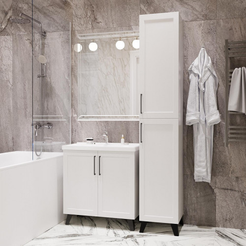 Тумба под раковину Mixline Риф 80 557282 цвет Белый