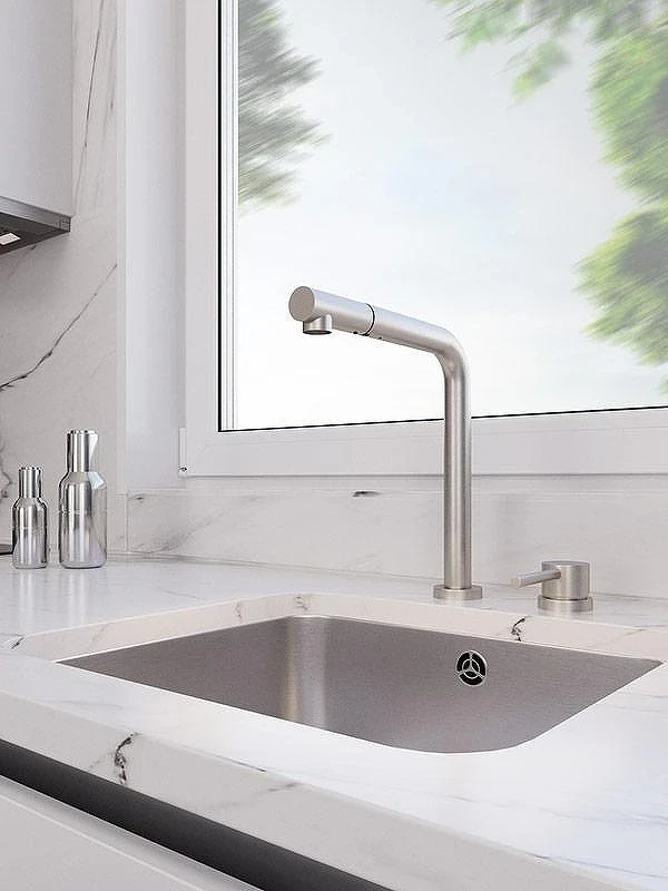 Смеситель для кухни Emar Steel ЕС - 7027 цвет Satin