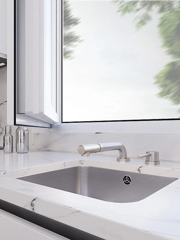 Смеситель для кухни Emar Steel ЕС - 7027 цвет Satin