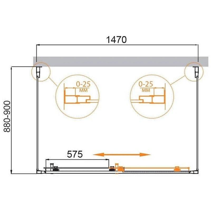 Душевой уголок Cezares Molveno 150x90 MOLVENO-AH-12-150/90-C-BORO-IV профиль Брашированное золото стекло прозрачное