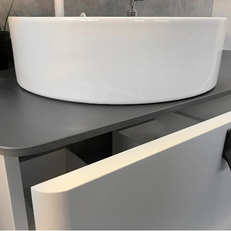 Тумба с раковиной Comforty Сорренто 90Н 00-00013520 Светло-серая МДФ / ЛДСП
