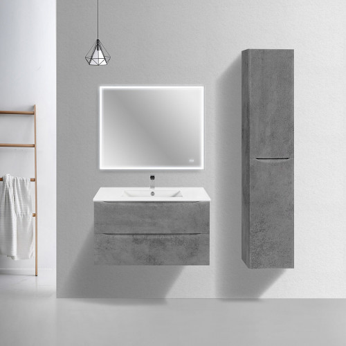 Тумба под раковину Vincea Mia Slim 90 VMC-2MC900S1BT подвесная Beton МДФ / ЛДСП