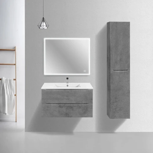 Тумба под раковину Vincea Mia Slim 90 VMC-2MC900S1BT подвесная Beton МДФ / ЛДСП