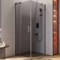 Душевой уголок Cezares Slider 90x80 SLIDER-AH-1-80-80/90-GRIGIO-GM профиль Оружейная сталь стекло серое