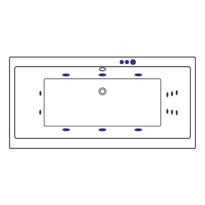 Акриловая ванна Excellent Pryzmat 200x90 WAEX.PRY20.SMART.WH цвет Белый с гидромассажем форсунки Белые