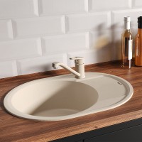 Кухонная мойка Lemark Lacha 620 9910054 Шампань искусственный камень (литьевой мрамор) встраиваемый