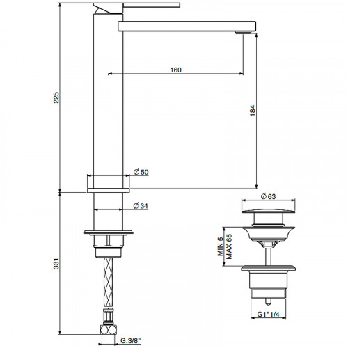 Смеситель для раковины Gattoni Color 8046/80C0 Хром
