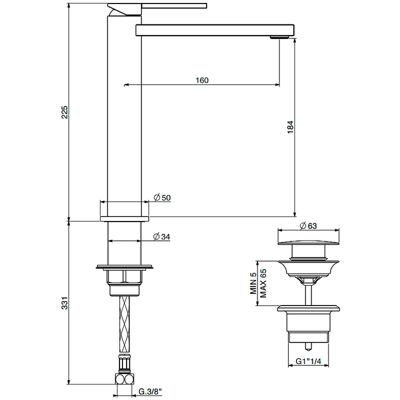 Смеситель для раковины Gattoni Color 8046/80C0 Хром