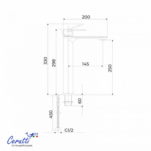Смеситель для раковины Ceruttispa Орацио (Orazio) XL CT12071 12071 цвет Хром