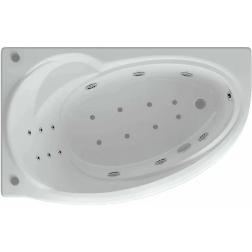 Акриловая ванна Aquatek Бетта 170x97 L BET170-0000010 с гидромассажем с фронтальной панелью с каркасом (разборный) со слив-переливом