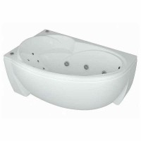 Акриловая ванна Aquatek Бетта 170x97 L BET170-0000010 с гидромассажем с фронтальной панелью с каркасом (разборный) со слив-переливом