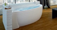 Акриловая ванна Aquatek Бетта 170x97 L BET170-0000010 с гидромассажем с фронтальной панелью с каркасом (разборный) со слив-переливом