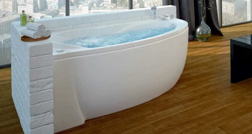 Акриловая ванна Aquatek Бетта 170x97 L BET170-0000010 с гидромассажем с фронтальной панелью с каркасом (разборный) со слив-переливом