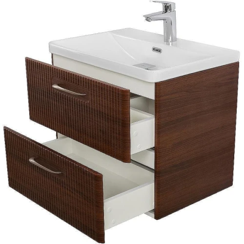 Тумба с раковиной BelBagno Due 50 DUE-500-2C-SO-NOCE-P+50 BB-8076-3-50 подвесная Noce