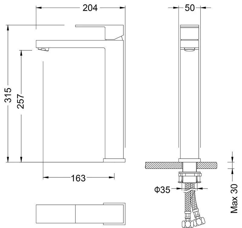 Смеситель для раковины Timo Selene 3061/03F Черный