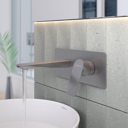 Смеситель для раковины Berges Ventas S 076013 Оружейная сталь латунь встраиваемый