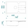 Кухонная мойка Alveus Granital Record 40 G55 Beige 780x480x180 1144465 Бежевая искусственный камень (литьевой мрамор) встраиваемый