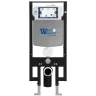Комплект унитаза с инсталляцией WeltWasser AMBERG 497 + BAARBACH 004 GL-WT + AMBERG RD-CR 10000006592 цвет Белый глянцевый с сиденьем Микролифт и клавишей смыва цвет Хром