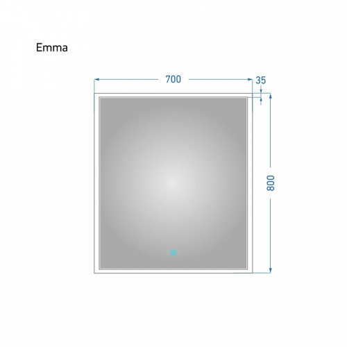 Зеркало Alavann Emma 70 ALV0064001 с подсветкой цвет Белый с сенсорным выключателем