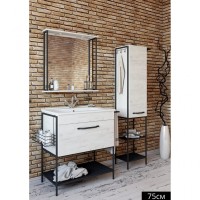 Зеркало Sanflor Бруклин 75 С02706 Дуб крафт белый МДФ / ЛДСП, стекло