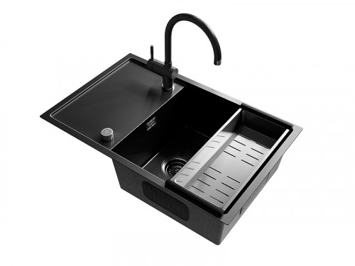 Смеситель для кухни Ulgran Steel US-021-003 цвет Вороненая сталь