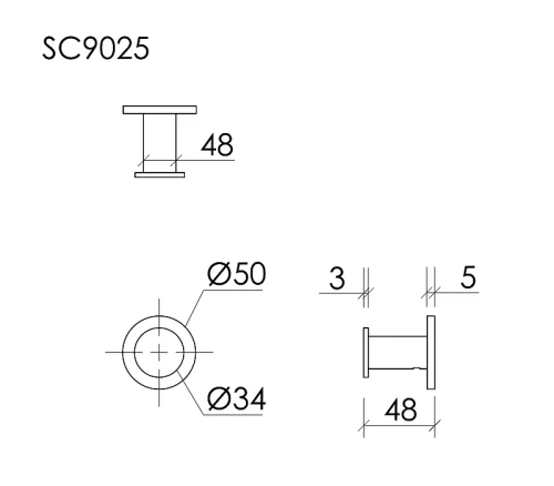 Крючок Sancos База (Base) SC9025BB цвет Брашированная бронза