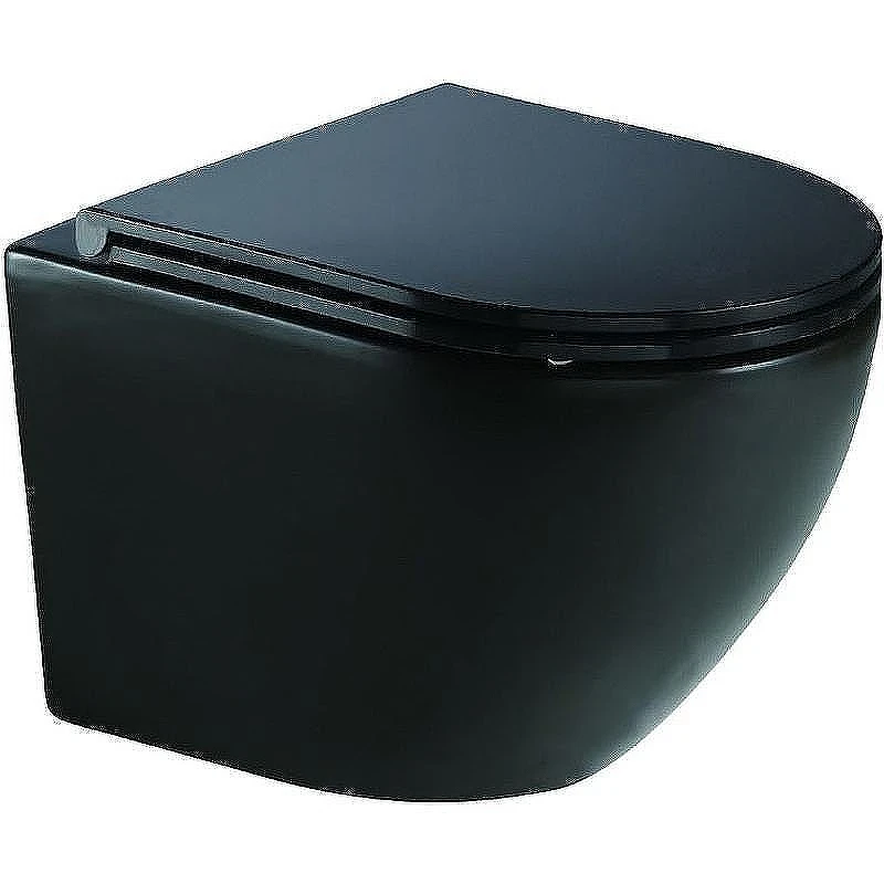 Комплект унитаза с инсталляцией WeltWasser AMBERG 497 + MERZBACH 041 XL MT-BL + AMBERG RD-WT 10000010936 цвет Черный матовый с сиденьем Микролифт и клавишей смыва цвет Белый