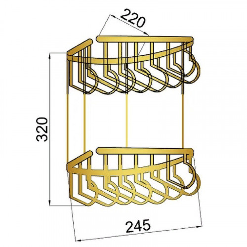 Полка корзина Boheme Imperiale 10427 угловая Золото