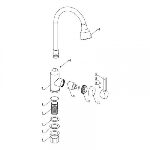 Смеситель для кухни Fmark FS8266H-02 цвет Черный Белый