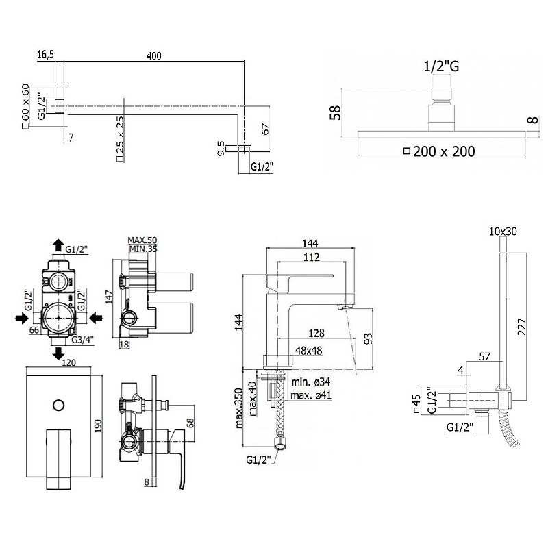 Комплект смесителей Paffoni Elle KITEL015CR071 Хром латунь