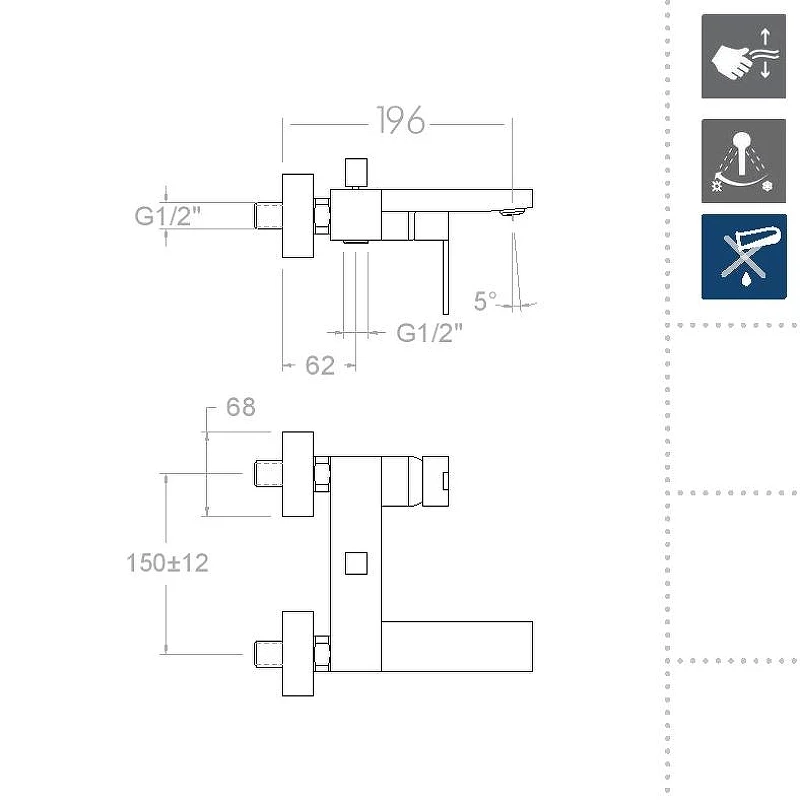 Смеситель для ванны Ramonsoler Kuatro NK 4925S Хром