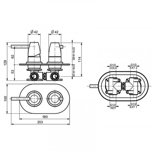 Смеситель для душа Webert Opera moderna OE860101015 Хром встраиваемый