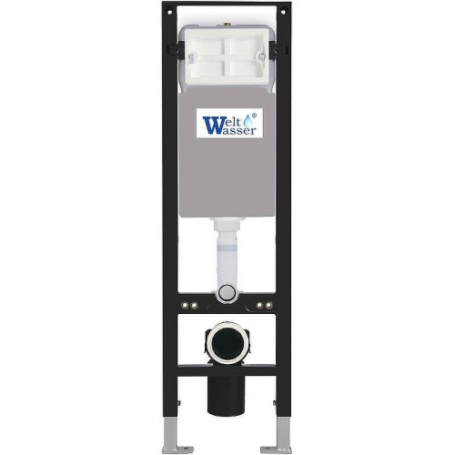 Комплект унитаза с инсталляцией WeltWasser AMBERG 350 + MERZBACH 041 XL MT-BL + AMBERG RD-MT CR 10000012366 цвет Черный матовый с сиденьем Микролифт и клавишей смыва цвет Хром матовый