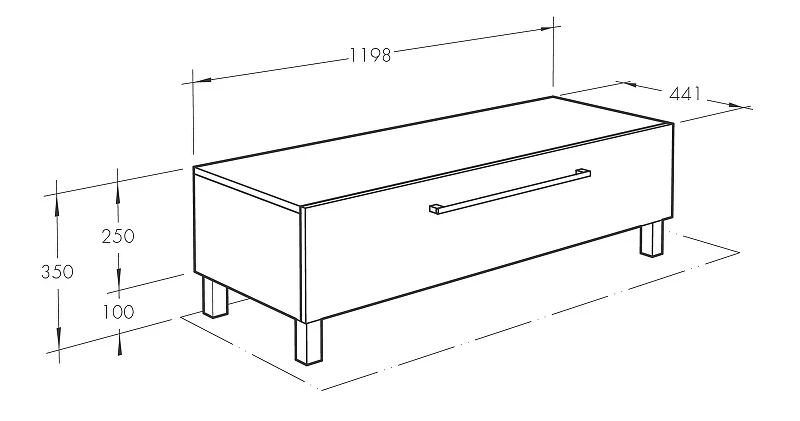 Тумба Aquaton Мадрид 120 М 1A168803MA010 Белая МДФ / ЛДСП