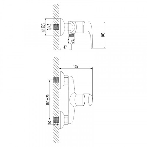 Смеситель для душа Lemark Pramen LM3303C Хром латунь на стену