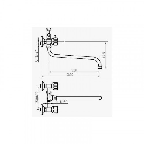 Смеситель для ванны D-Lin D146819 универсальный цвет  Хром