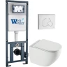 Комплект унитаза с инсталляцией WeltWasser MARBERG 410 + MERZBACH 043 XL GL-WT + MAR 410 RD GL-WT 10000013798 цвет Белый глянцевый с сиденьем Микролифт и клавишей смыва цвет Белый глянцевый