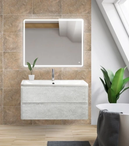 Тумба под раковину BelBagno ALBANO-900-2C-SO-CVG подвесная Cemento Verona Grigio МДФ / ЛДСП