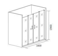 Душевая дверь Good Door Cofe WTW-TD-160-C-B 160 КФ00015 профиль Черный стекло прозрачное
