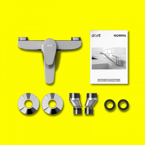 Смеситель для ванны Dorff Norma D1010000 Хром латунь на стену