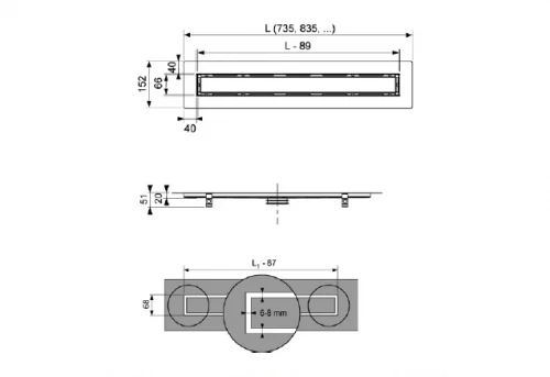 Душевой лоток Tece Drainline 80 650800 с решеткой Хром