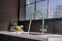 Смеситель для кухни Lemark Comfort LM3075C-Green Хром Зеленый латунь