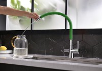 Смеситель для кухни Lemark Comfort LM3075C-Green Хром Зеленый латунь