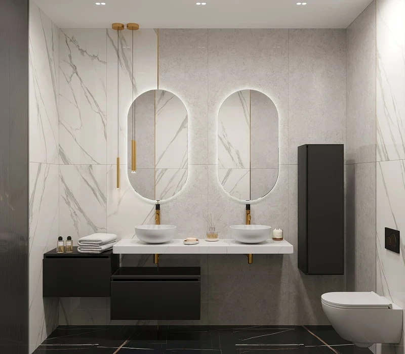 Столешница под раковину Boheme Armadi Art Flat 160 869-160-CLCT Белый мрамор искусственный камень (литьевой мрамор)