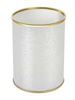 Ведро для мусора Geralis M-FWG-B Flower цвет Белый, кант Золото, 3