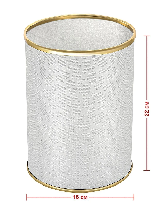 Ведро для мусора Geralis M-FWG-B Flower цвет Белый, кант Золото, 3