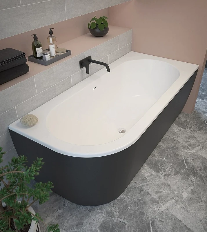 Акриловая ванна Cezares Slim 179x79 R SLIM CORNER-180-80-60-R-NERO-SET без гидромассажа