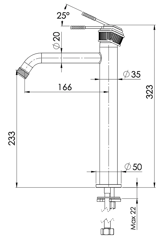 Смеситель для раковины Remer Atelier AL11LXLCFP цвет Черный брашированный хром