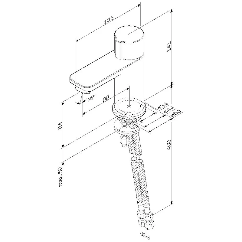 Смеситель для раковины AM.PM X-Joy F85A02500 Хром латунь